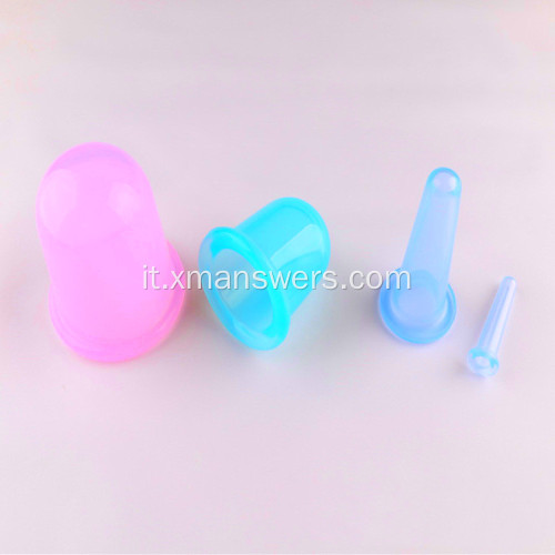 Set di tazze personalizzate per la terapia del vuoto in gomma siliconica